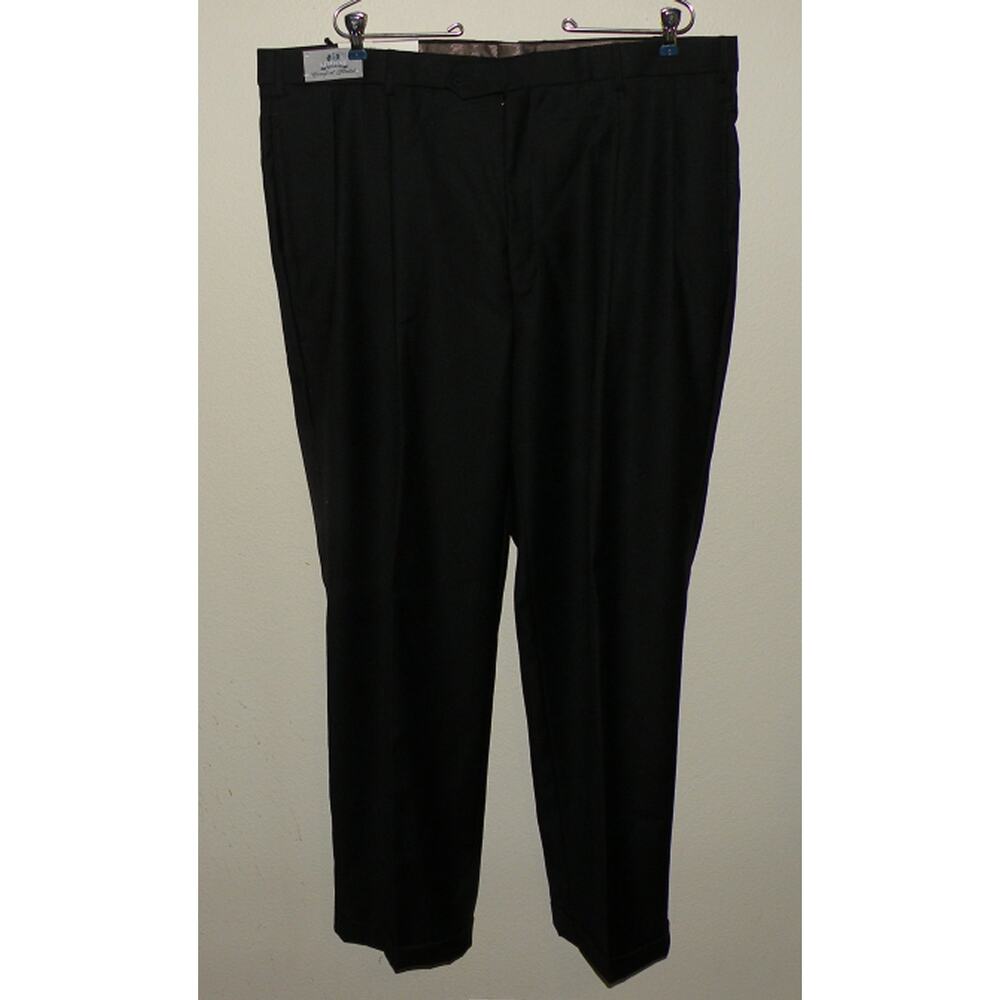 Stafford Executive Luxury Dress Trouser Men's Pants 42 x 32 Black Wool NWT